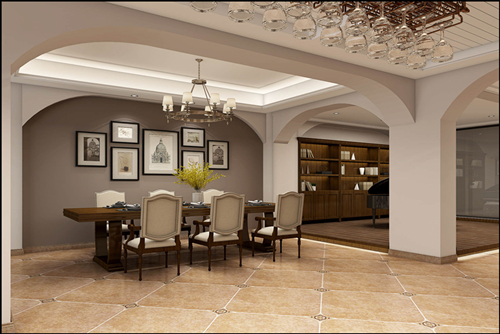 海口市港島花園新中式風格別墅裝修案例