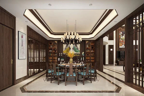 清遠市現代城新中式風格平層裝修案例