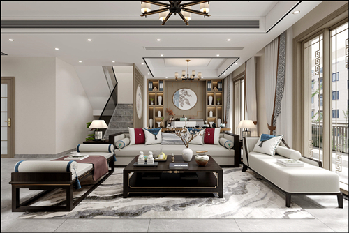 佛山市順德華潤置地廣場新中式風格別墅裝修案例