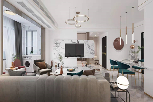 三明市白沙社區(qū)現(xiàn)代風格三居室裝修案例
