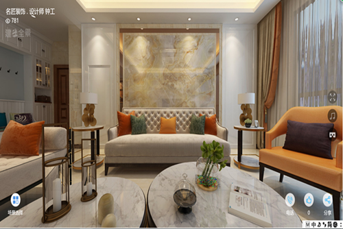 廣州市鴻成&middot;珠江玥現代簡約風格五居室裝修案例