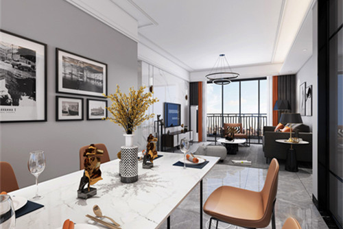 中山市華發(fā)觀山水別墅現(xiàn)代簡(jiǎn)約風(fēng)格三居室裝修案例