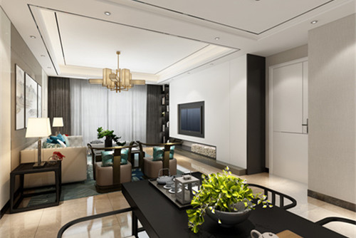 中山市合生帝景城新中式風格四居室裝修案例