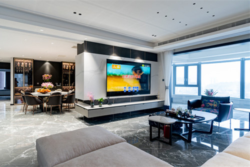 德陽市溫莎湖畔現代簡約風格四居室裝修案例