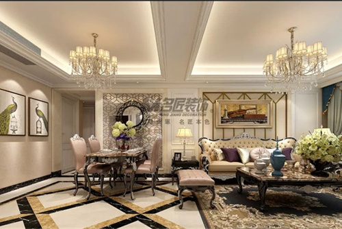 合肥市孔雀城時(shí)代北宸美式風(fēng)格三居室裝修案例